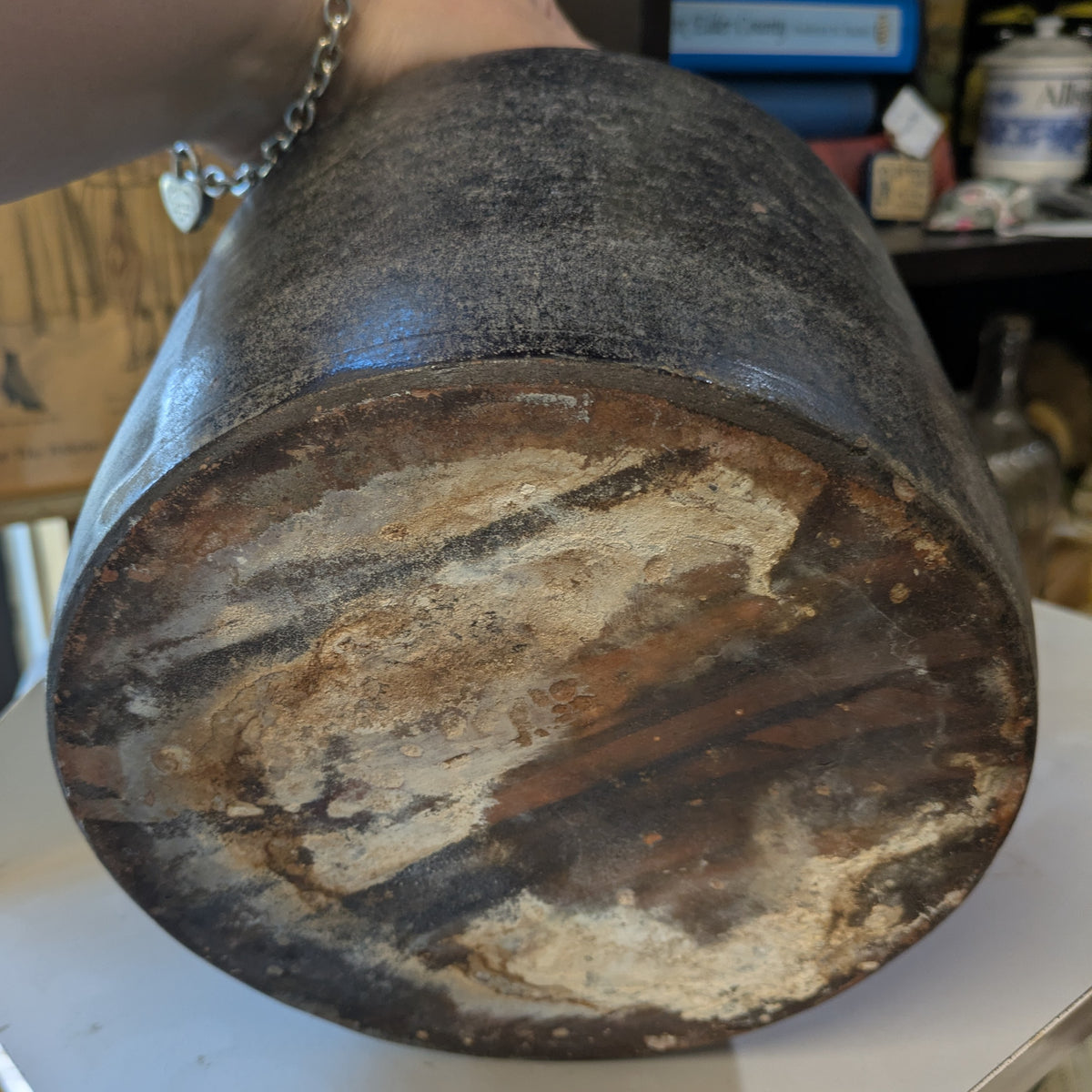 Antique 1860-80's Utah Red Ware Crock