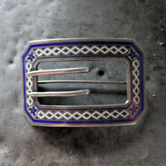 1910s Sterling Art Nouveau Belt Buckle by William B. Kerr & Co