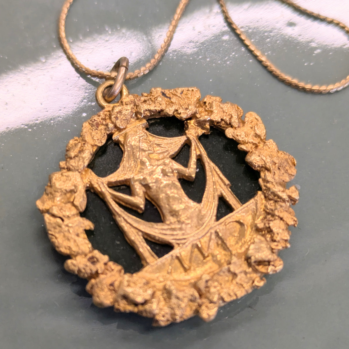 14k & Jade Pendant Necklace for Virgo by the goddess Astraea