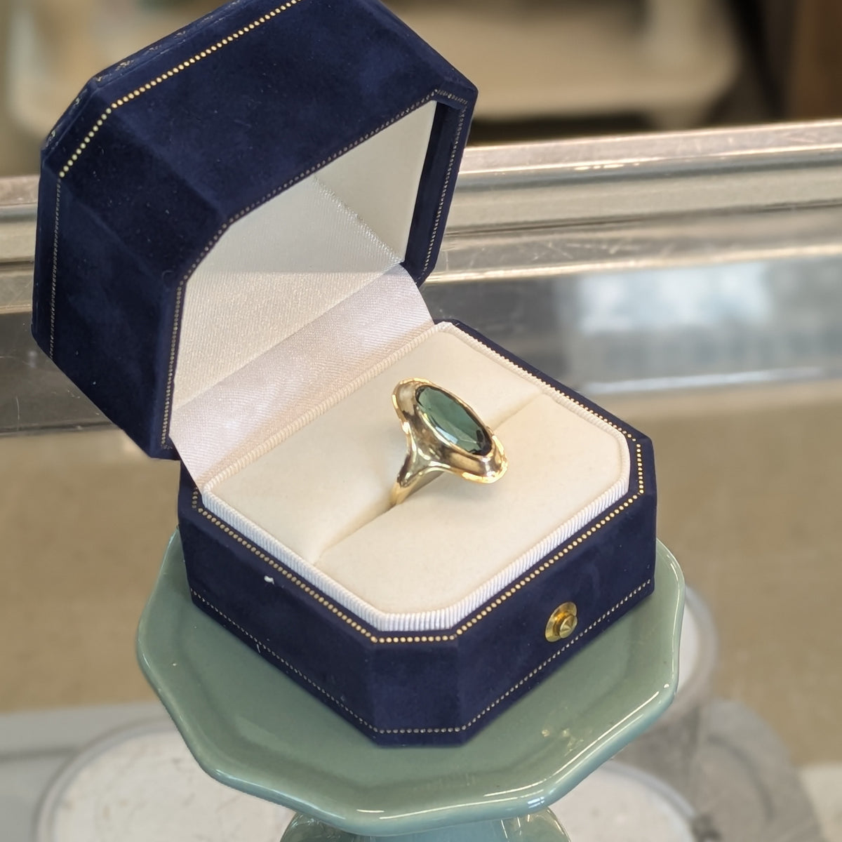 Vintage Green Tourmaline Ring