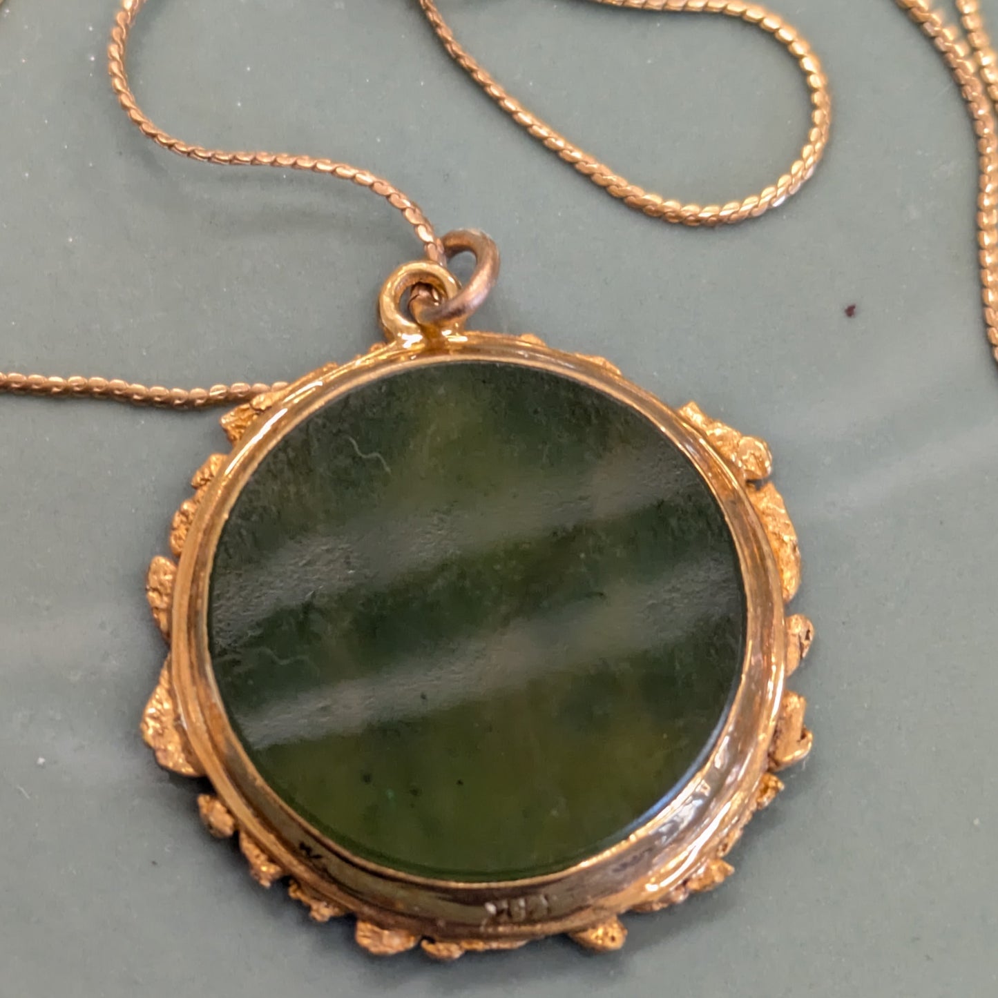 14k & Jade Pendant Necklace for Virgo by the goddess Astraea